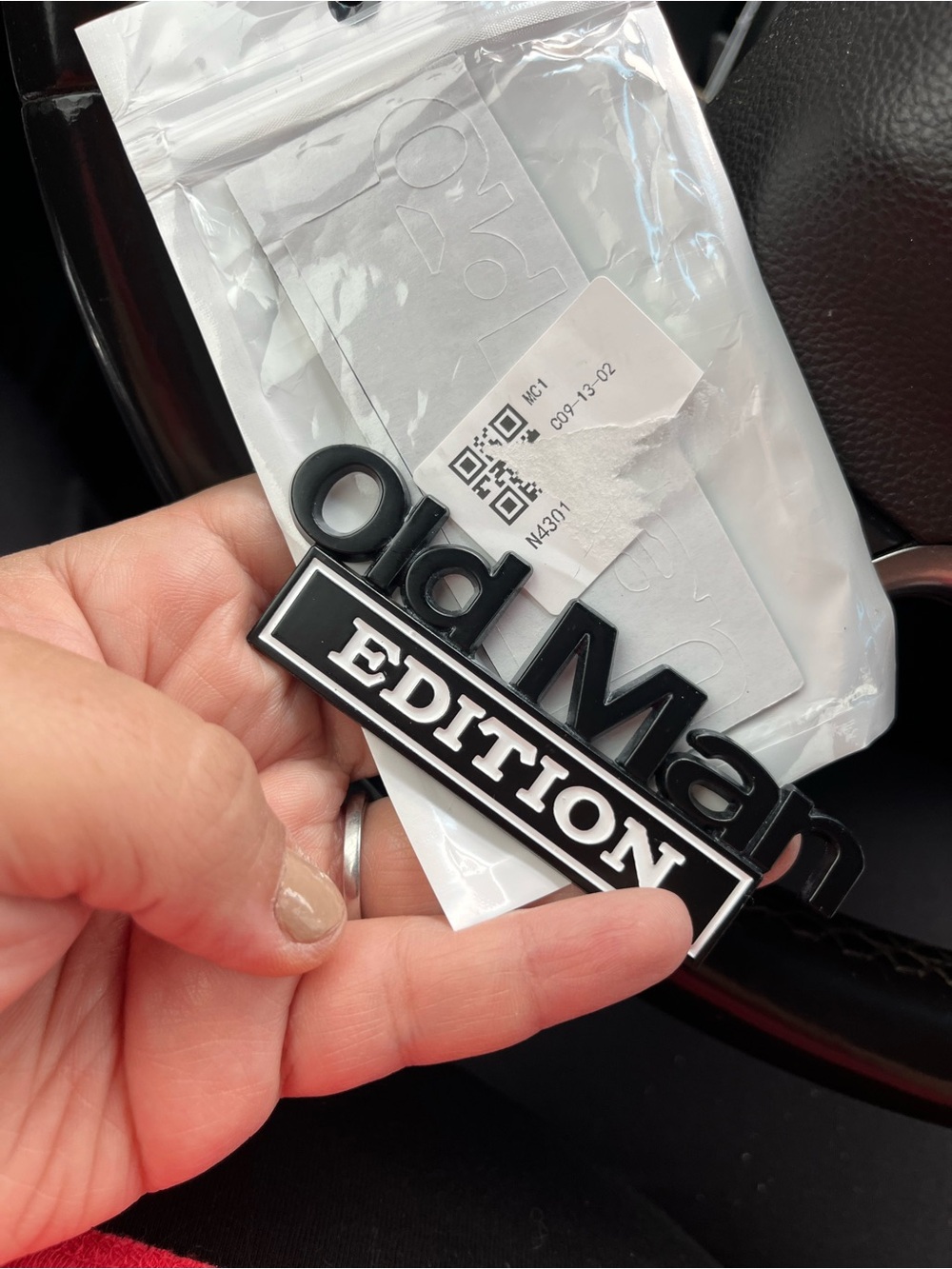 Old man EDITION Black and White Emblem Badge